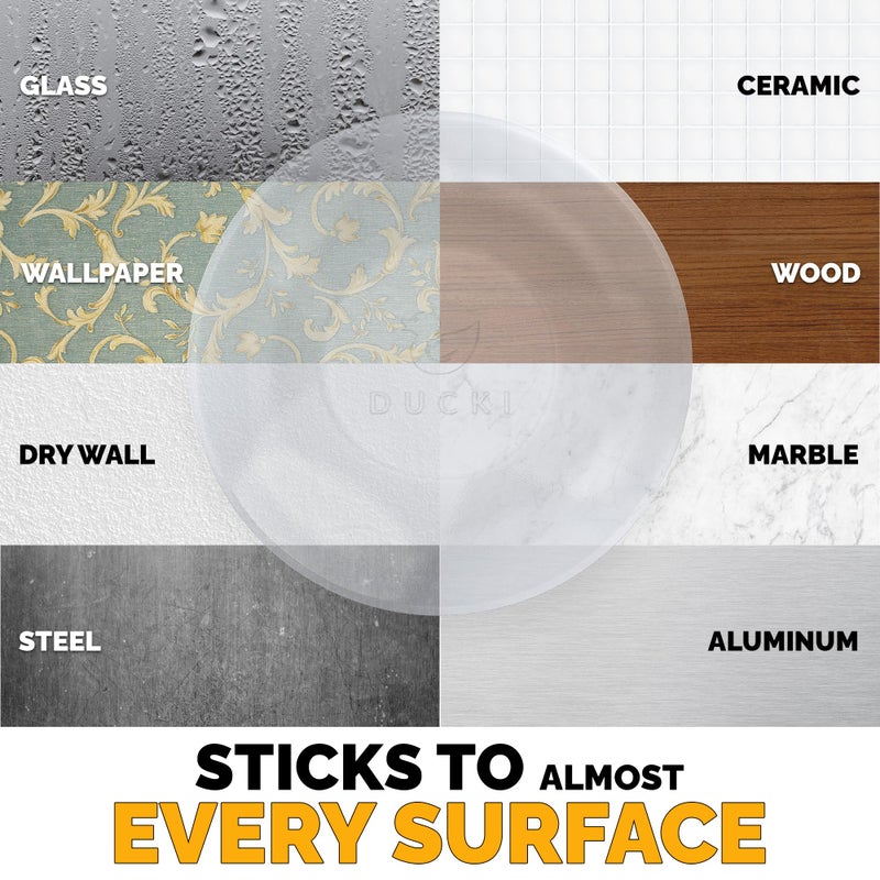 Ducki Door Stoppers, Door Knob Wall Protector 4 Pack Clear Self Adhesive Reusable Stopper for Wall Damage & Noise from Doors, Home or Office Doorstop, Durable Shock Absorbent, Quiet Discreet Bumper - Image 5